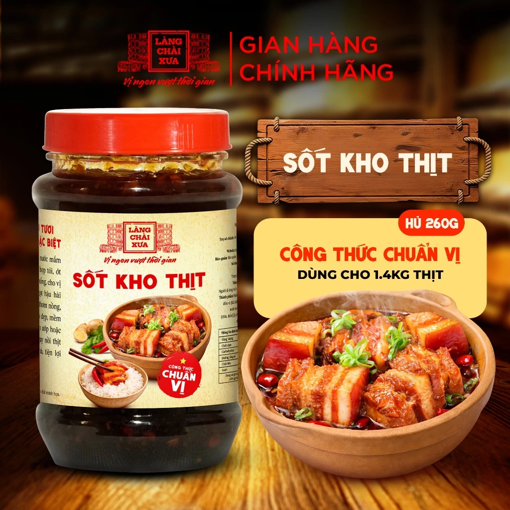 Sốt kho thịt Làng Chài Xưa 260g chuẩn vị kho thịt thơm ngon tròn vị như kho thủ công