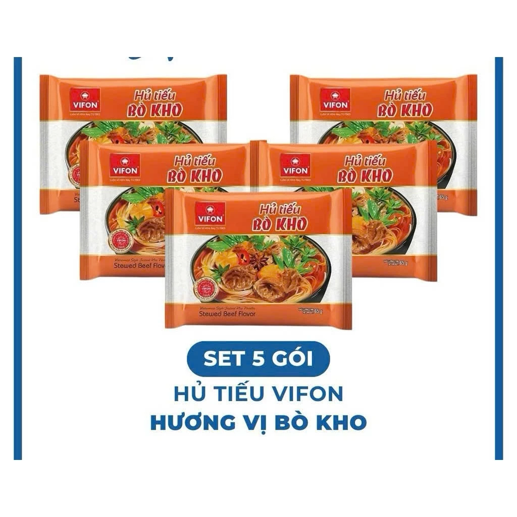 Combo 10 Gói Hủ Tiếu Bò Kho Vifon 65g - VF96