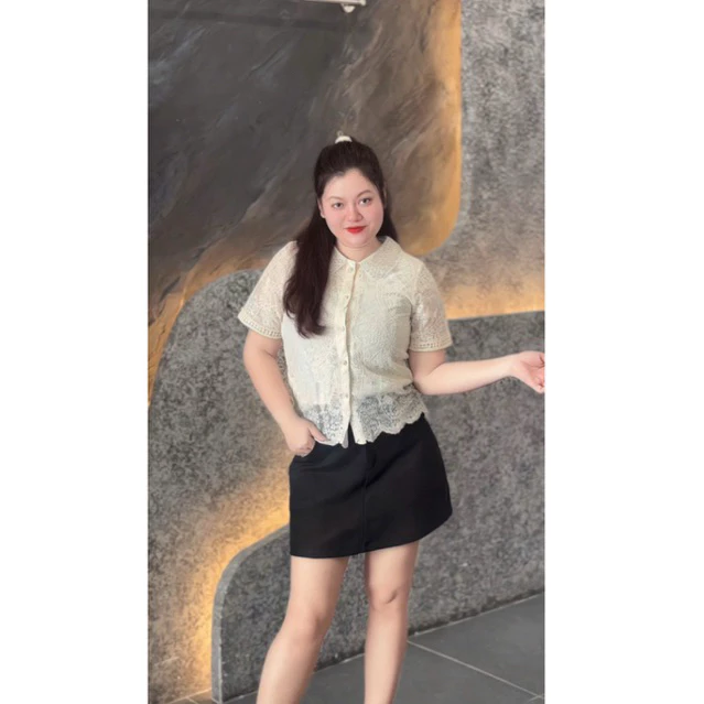 441 [BIGSIZE90kg] Áo Tạo Kiểu Nữ Phối Ren Tay Bồng, áo sơ mi nữ tạo kiểu HOT 2025