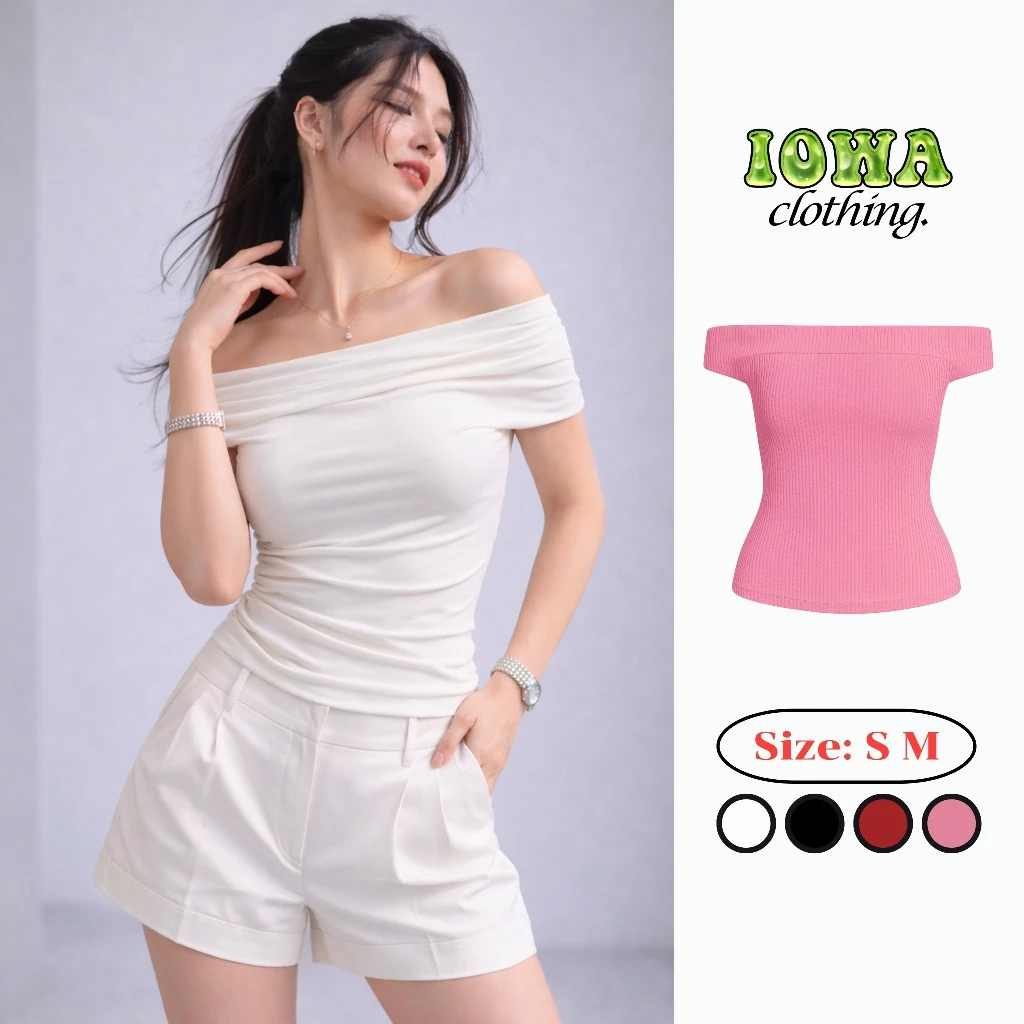 (XẢ HÀNG) Áo Thun TRỄ VAI LÓT Tiểu Thư Thanh Lịch DÁNG DÀI Nữ BM114, Áo Babytee Chất Thun Gân Kiểu trơn IOWA