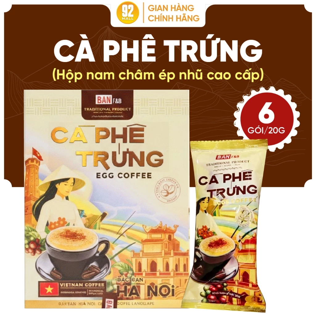[Cafe Trứng] Hộp Nam Châm Gài Ép Nhũ Bản F&B Đặc Sản Hà Nội Quà Tặng Biếu Cao Cấp