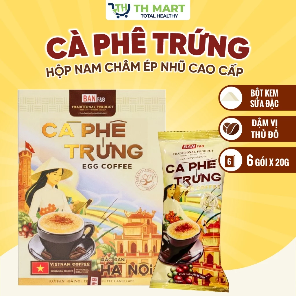 [Cafe Trứng] Cafe Trứng Bản F&B Hộp Nam Châm Niêm Phong Ép Nhũ Quà Tặng Biếu Cao Cấp