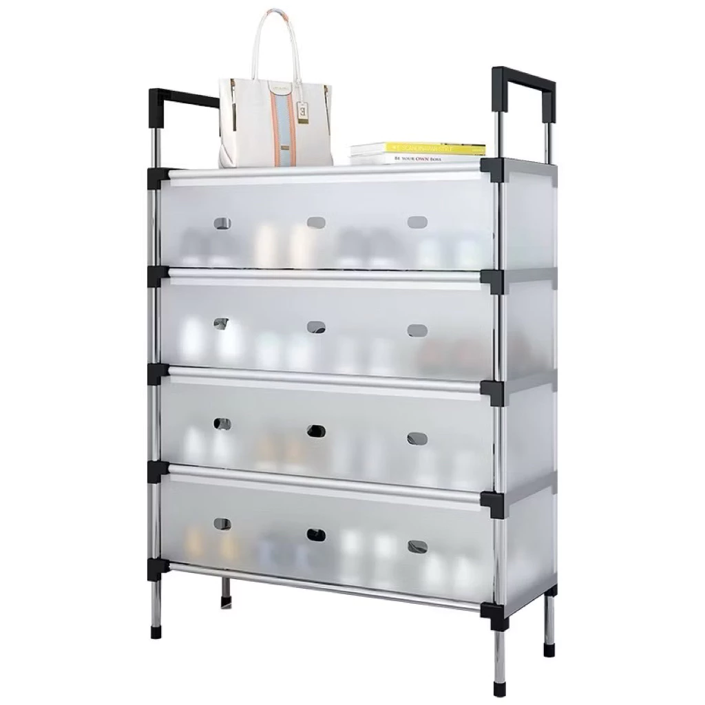 Kệ để giày inox 4 - 5 tầng, có màng chắn bụi, dễ dàng lắp ghép