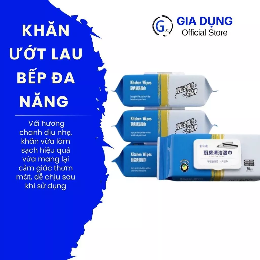 Khăn ướt lau bếp đa năng J080 là sản phẩm tiện  giúp làm sạch dầu mỡ, vết bẩn trong không gian bếp.