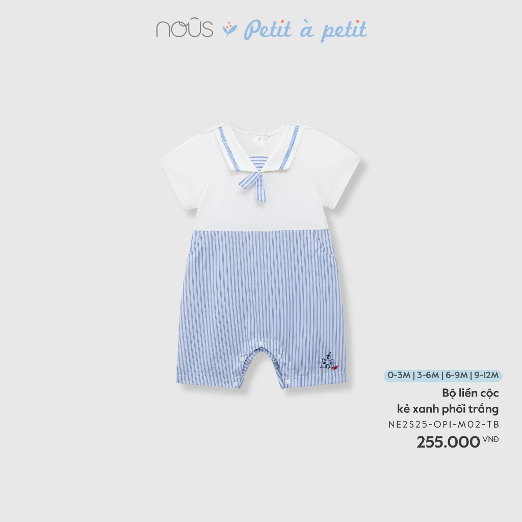 Nous Baby Bộ liền cộc, body cộc bé trai bé gái mềm mát cách điệu xinh xắn cho bé dưới 10.5kg BST T3