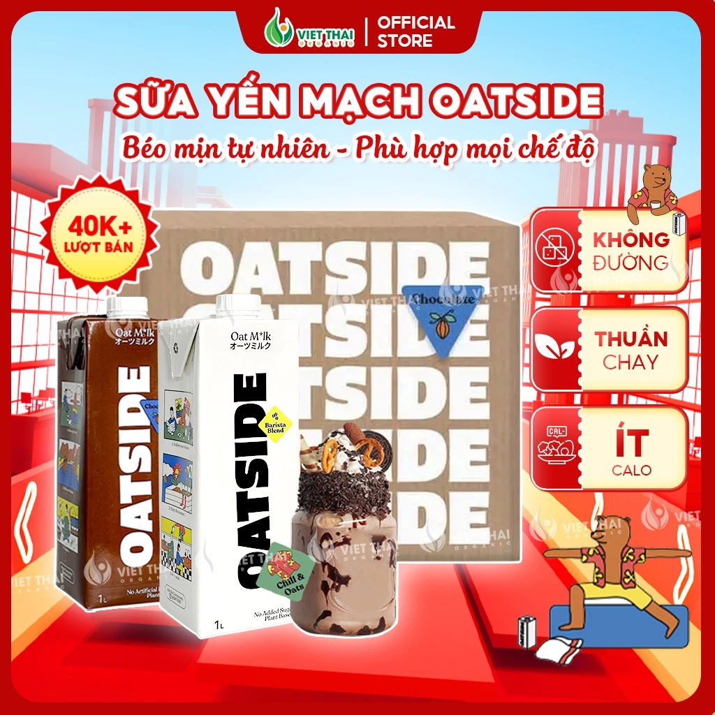 [THÙNG NGUYÊN] Sữa Oatside Milk Yến Mạch - Sữa Hạt Không Đường 1L/ 180ml Chính Hãng Không Lactose