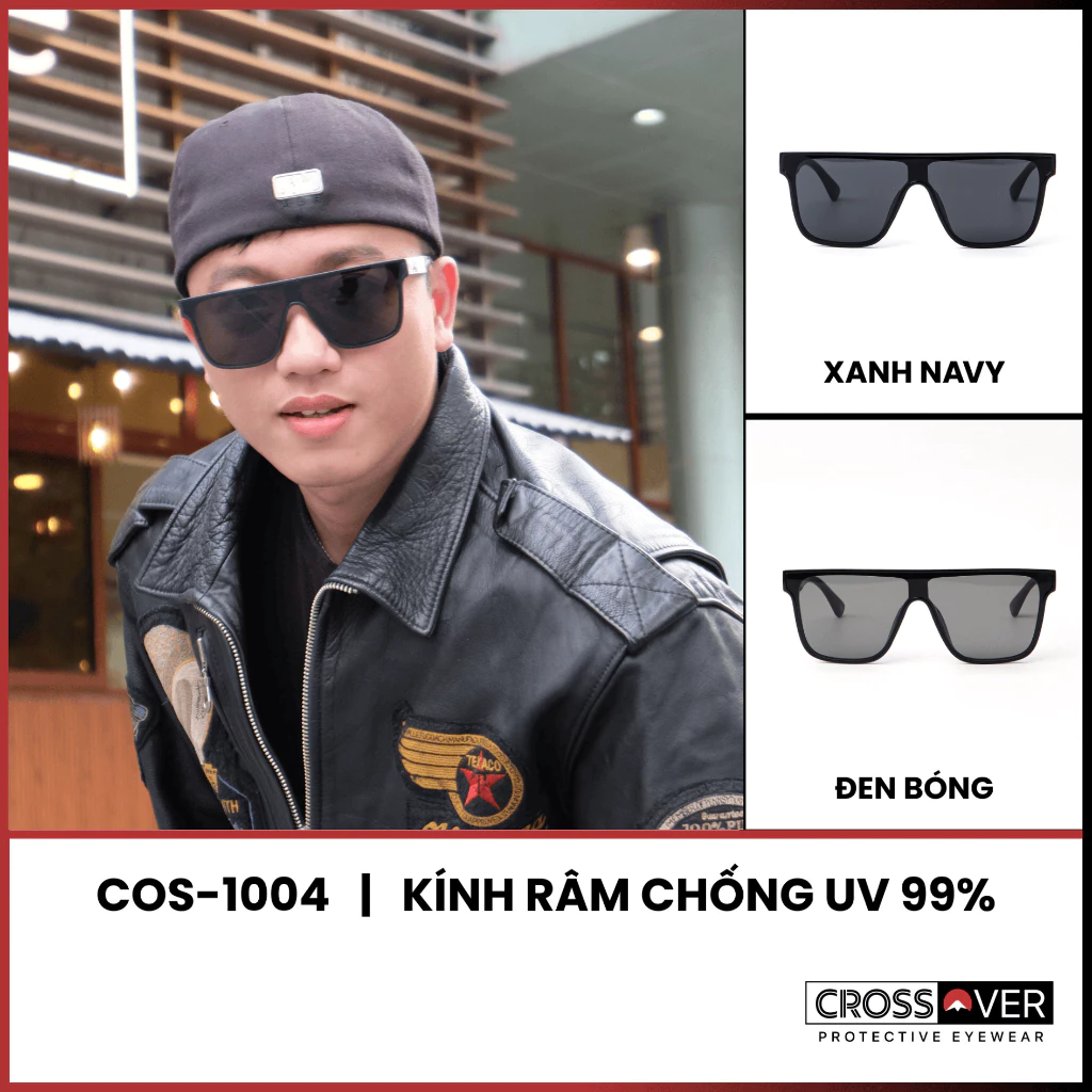 Kính Mát Dành Cho Nam CROSSOVER Shield Chống UV 99% Hiện Đại Gọng Nhẹ Acetate Phong Cách Trẻ Trung | COS-1004