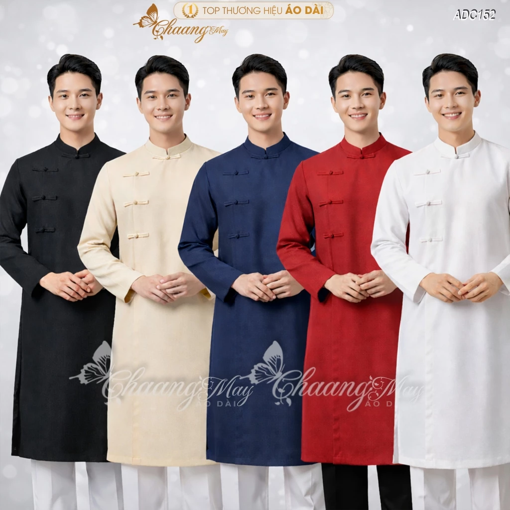 Áo Dài Cách Tân Nam phối 5 nút dáng xưa ADC152 May Sẵn Dự Tiệc Cưới Hỏi Lễ Tết Đẹp