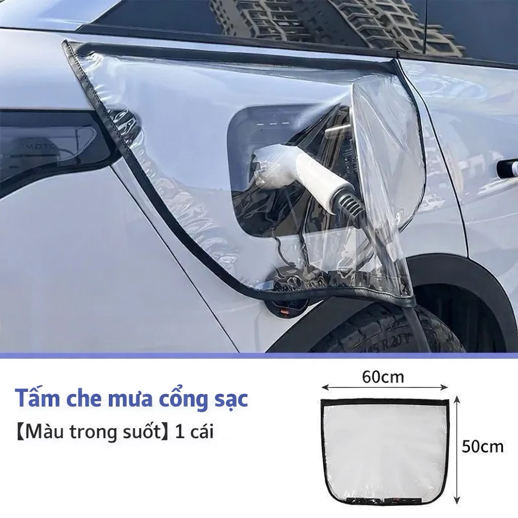 Tấm che cổng sạc xe điện tránh mưa, nam châm hít vào xe