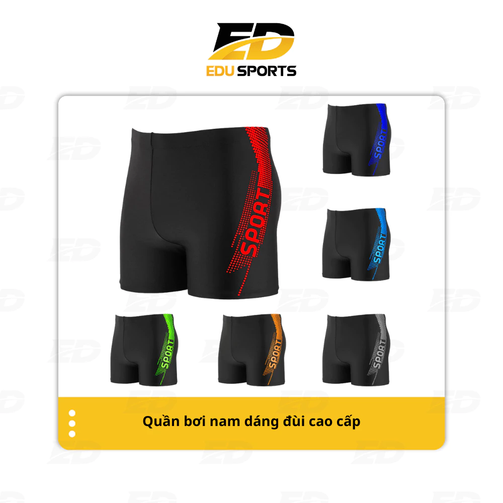 Quần bơi nam dáng đùi cao cấp,đồ bơi nam 2 lớp chính hãng kiểu dáng Sport co giãn 4 chiều chống thấm tốt,nhanh khô QMB01