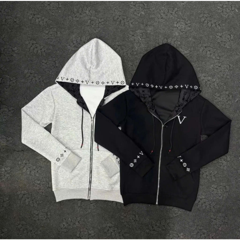 Áo Khoác Hoodie Zip Mũ Thêu Chữ Lót Vân Nhung Dày Dặn Không Xù 14