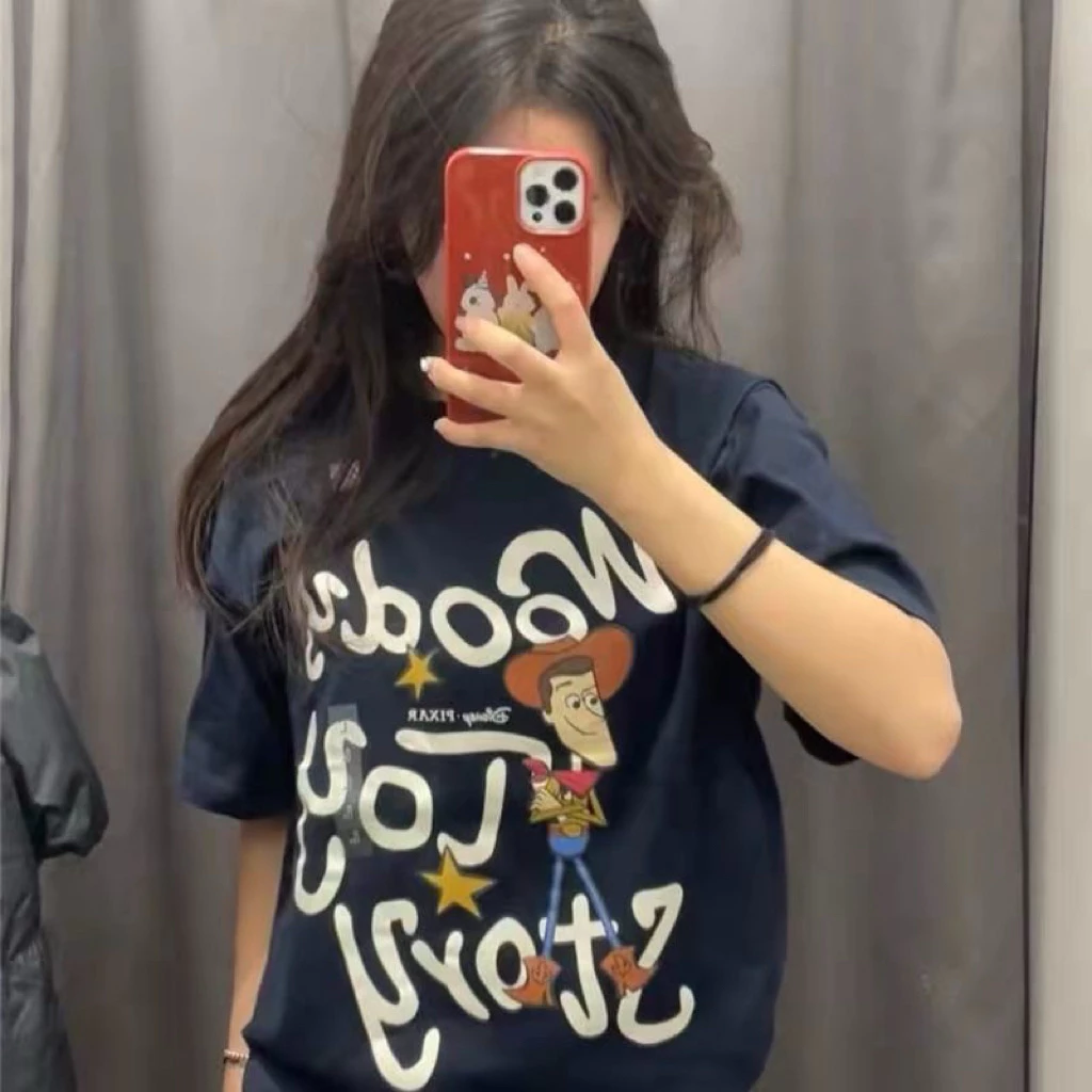 [Ord-24] Áo thun cotton navy Woody dáng suông rộng thoải mái sáng trắng da dễ mang mặc dễ phối