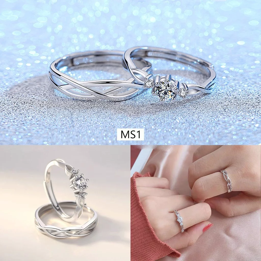 💍💍 Nhẫn Đôi Nam nữ HÒA QUYỆN dành cho couple kiểu dáng Freesize