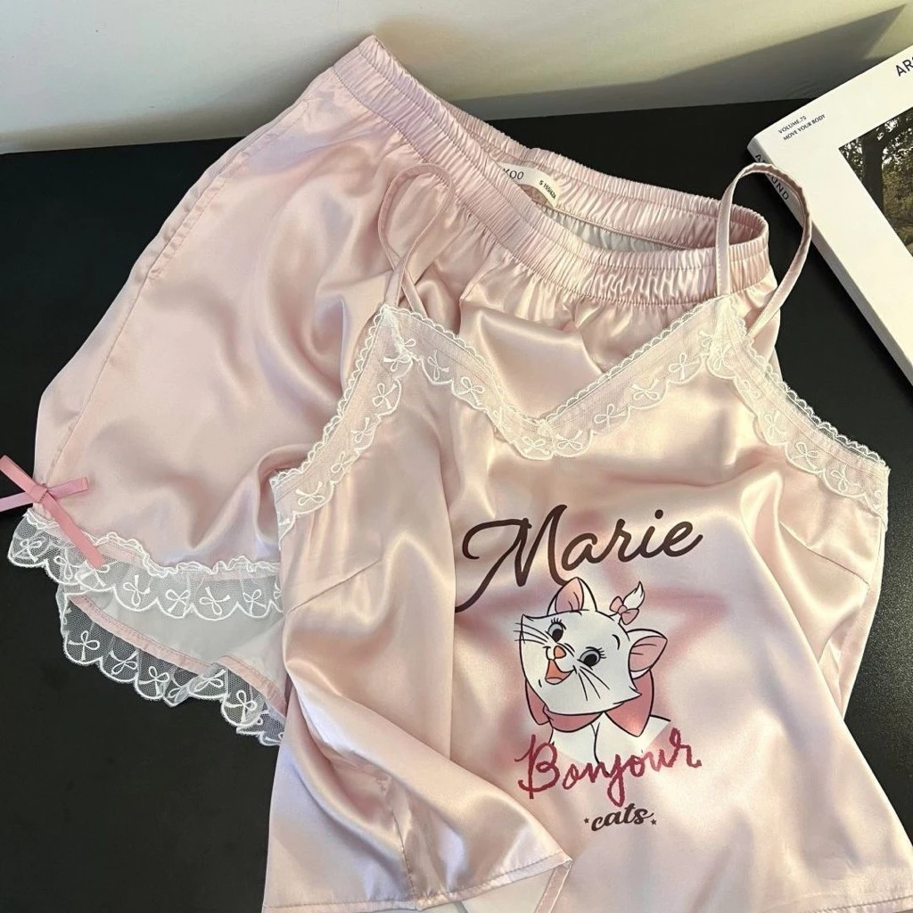 𝐘𝐮𝐫𝐢.𝐬𝐭𝐨𝐫𝐞 Bộ Ngủ 2s Lụa Marie Hồng Pastel Siêu Yêu 2026