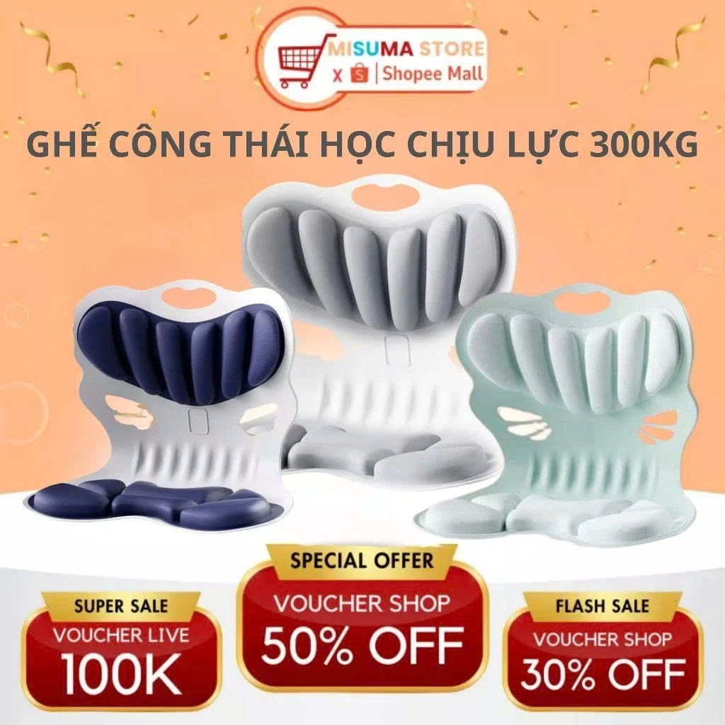 Ghế công thái học Misuma chỉnh dáng ngồi đúng, giảm đau mỏi lưng, làm thẳng cột sống chống cong vẹo cột sống