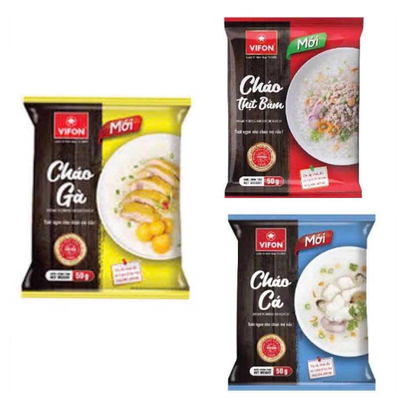 Combo 20 Gói Cháo Vifon 50g 3 vị Gà, Cá, Thịt bằm
