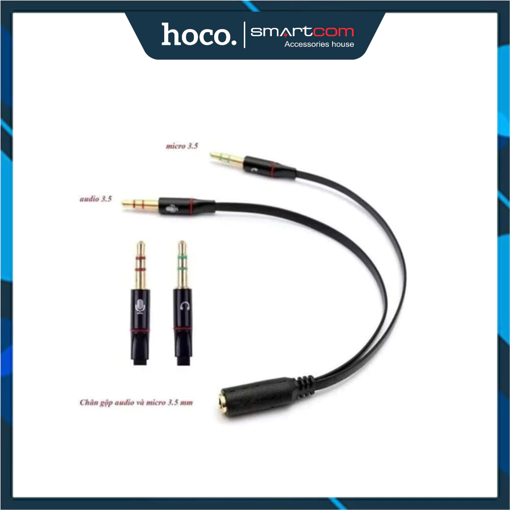 [Kèm hộp] Cap gộp tai nghe loa và mic cao cấp chính hãng - cổng Jack 3.5mm