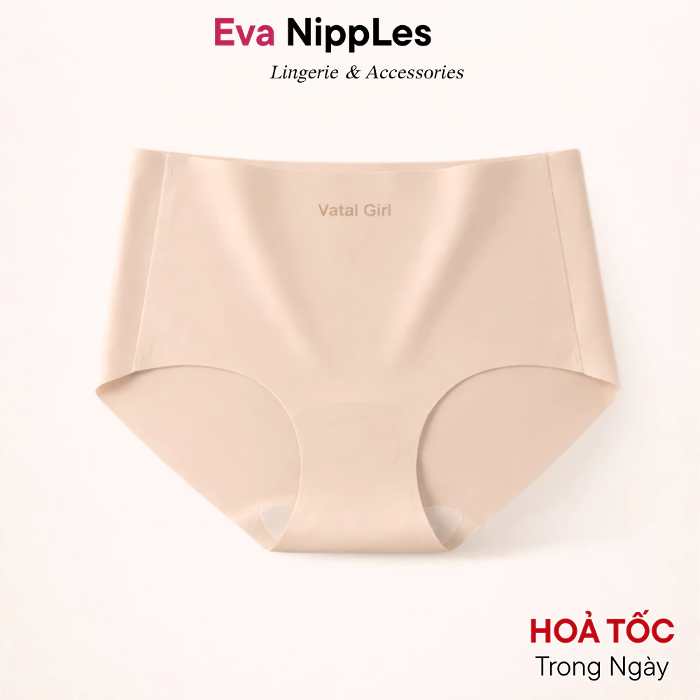 Quần Lót Nữ Su Lạnh EvaBra Lưng Vừa Không Đường May Tàng Hình Không Lộ Viền Đáy 2 Lớp Kháng Khuẩn - 075