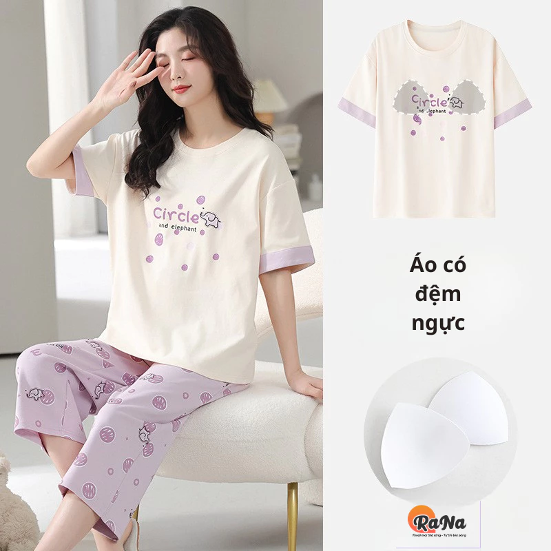 Đồ bộ mặc nhà tay lỡ quần lửng đệm ngực RaNa Shop, lựa chọn của mẹ bỉm, sinh viên, nhân viên văn phòng.