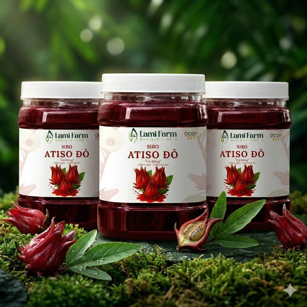 Combo 3 hũ (3kg) Siro atiso đỏ pha với nước lọc chỉ 387K