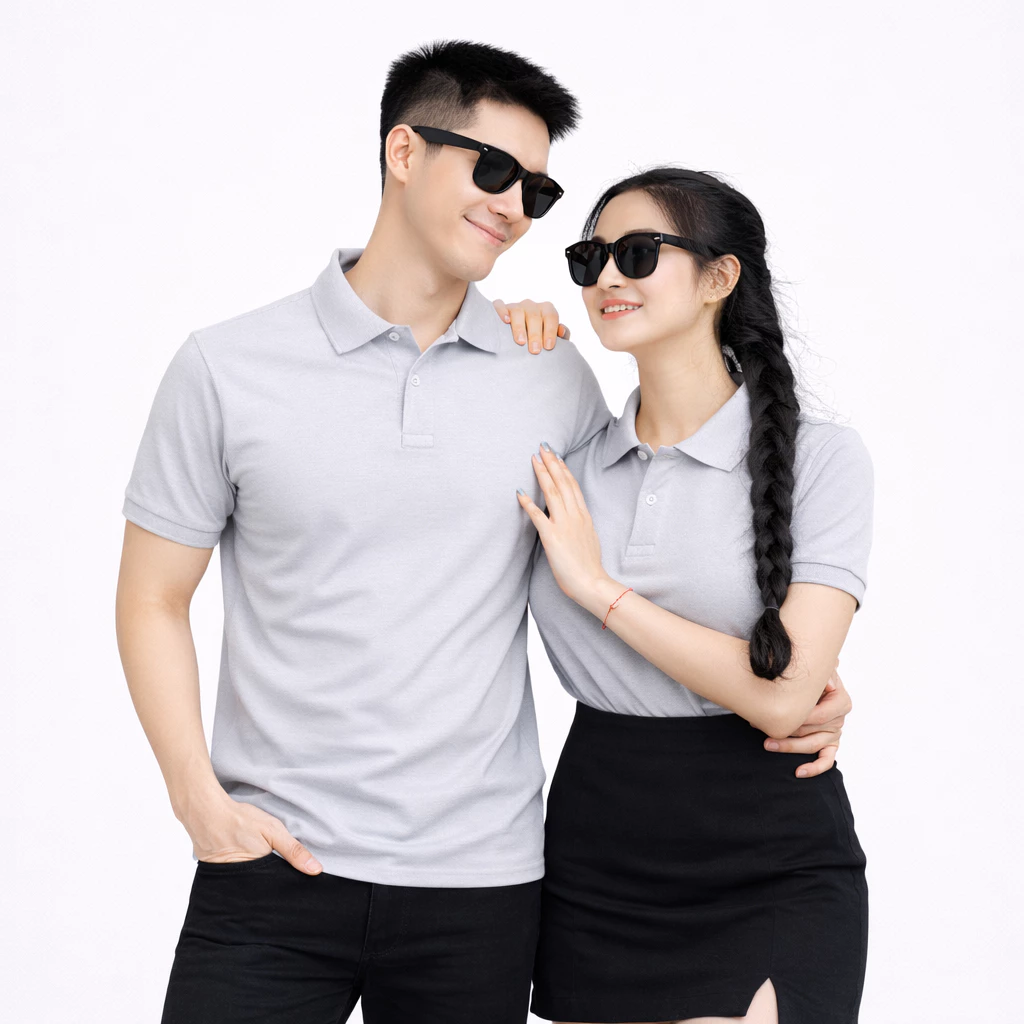 Áo Thun Polo Cá Sấu Cổ Bẻ THOITRANG24H Màu Xám Nhạt Ngắn Tay Form Vừa Cho Cả Nam Và Nữ