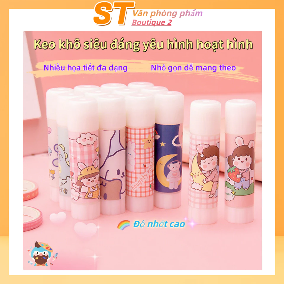 Keo dán khô hình dạng ngộ nghĩnh, keo thủ công sáng tạo, keo giấy vẽ, nhỏ gọn tiện lợi cho văn phòng và học tập