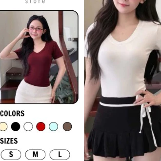 Áo thun body nữ tay cộc cổ trái tim ôm thoáng mát,  Áo thun body nữ tay cộc cổ trái tim [Được Đồng Kiểm