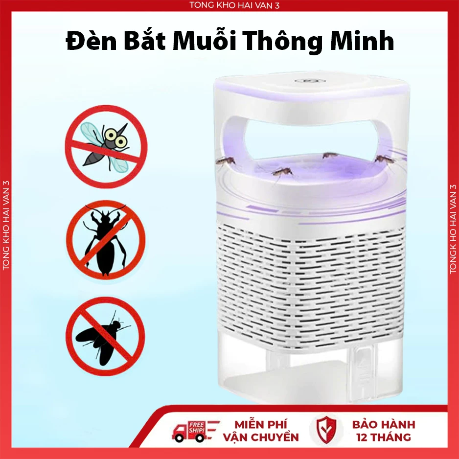 Đèn Bắt Muỗi, Máy Bắt Muỗi Loại To 21cm thông minh công nghệ cao, cổng sạc usb bảo hành 1 năm