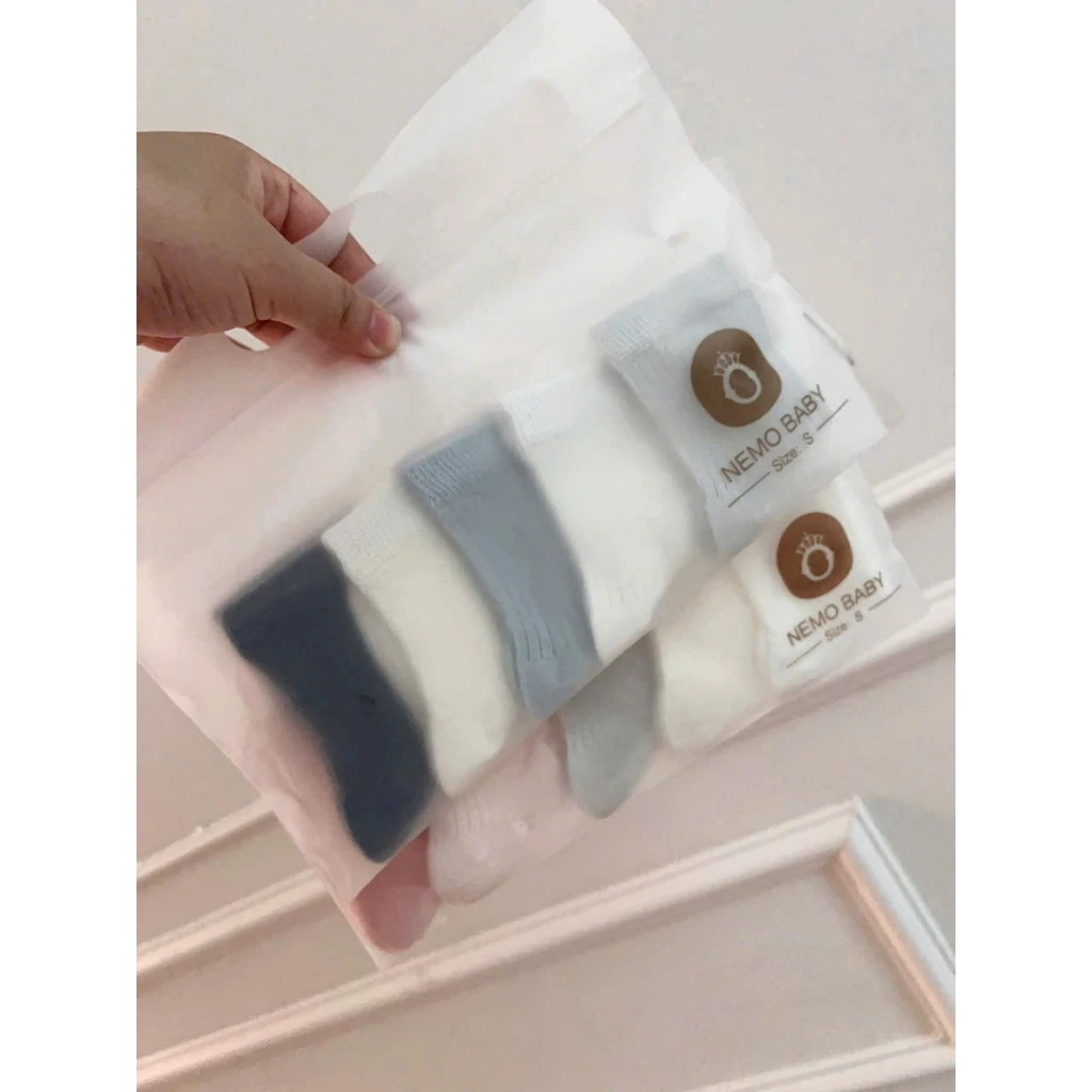 Set 5 đôi Tất lưới Sơ sinh size S 0-12 tháng cho bé trai bé gái