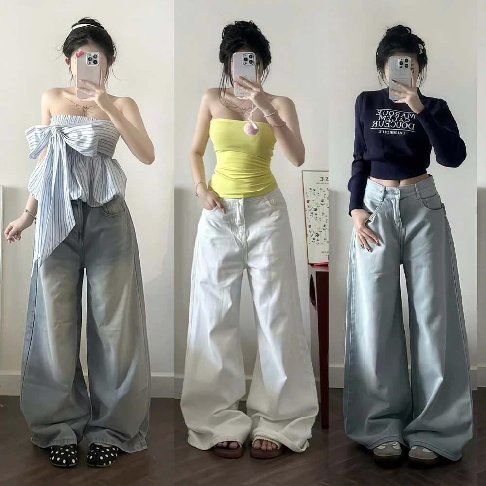 Quần Jean Nữ Ống Rộng 37cm Cạp Cao AVO AVOCADO Phong Cách Hàn Quốc Wide Leg Denim Pants
