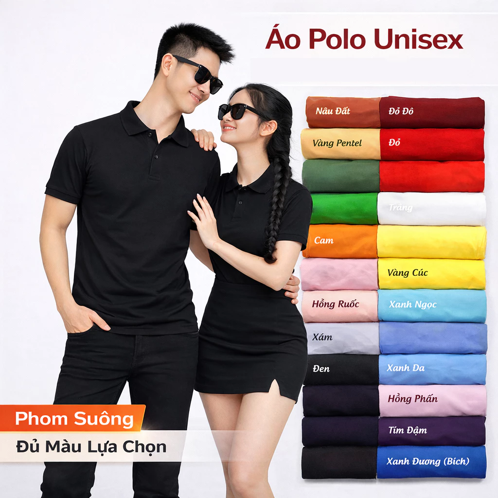 Áo Thun Có Cổ Polo Thoitrang24h Nhiều Màu Nam Nữ Vải Cá Sấu 4 Chiều Không Xù Lông
