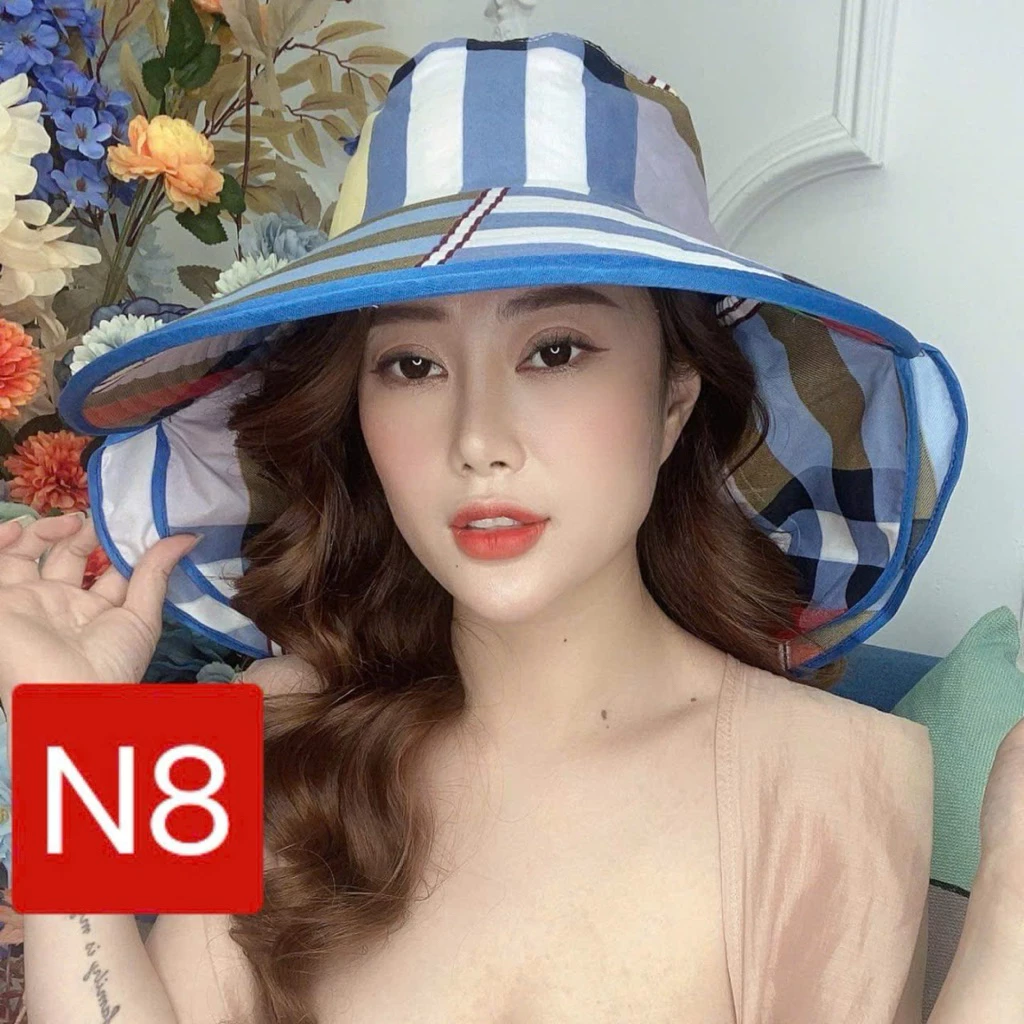Mũ chống nắng VÀNH RỘNG 2 tà che trước che sau, mềm mịn, thoáng khí