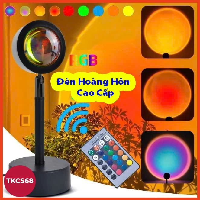 Đèn hoàng hôn, phụ kiện đèn chụp ảnh, đèn ngủ, đèn tạo không khí sống ảo có điều khiển 16 màu khác nhau  thiết kế đẹp
