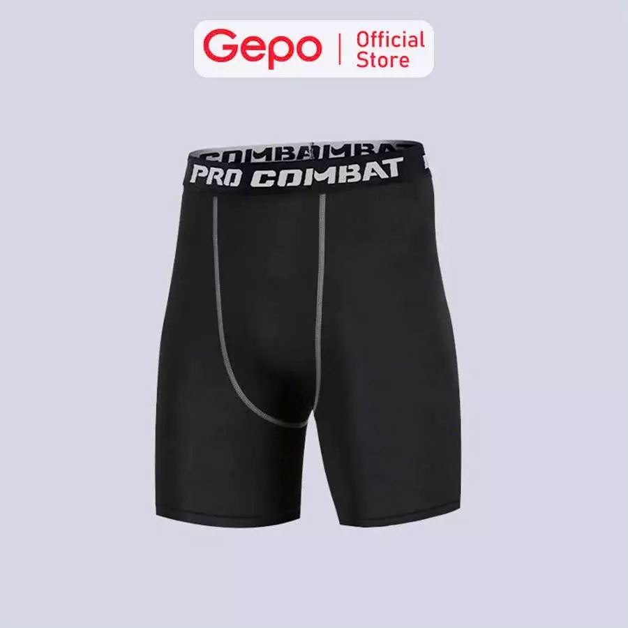 GEPO Quần Giữ Nhiệt Quần Đùi 1/2 Nam Màu Đen Chuyên Tập Gym Chạy Bộ Đá Bóng