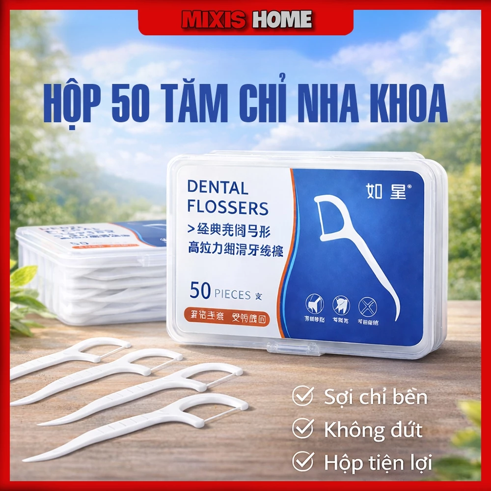 Combo 9 Hộp 450 Chiếc Tăm Chỉ Nha Khoa, Vệ Sinh Sạch Sẽ Kẽ Răng Chân Nướu Chăm Sóc Răng Miệng - GD38