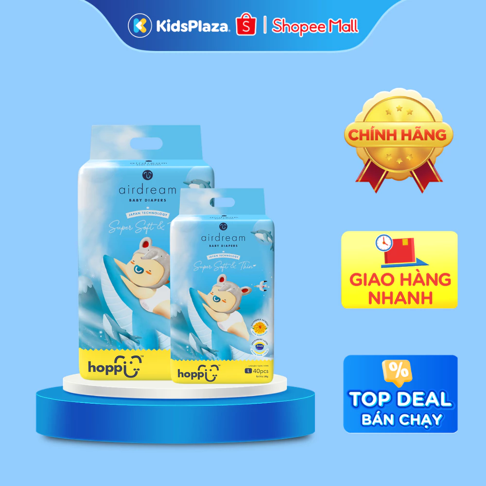 [M6T1] Bỉm - Tã mùa hè Hoppi Airdream đầy đủ size cho bé