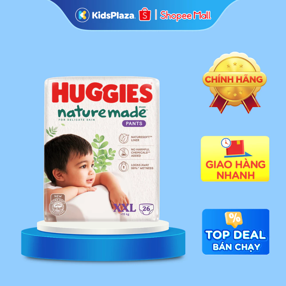 [M3] Bỉm/ Tã Huggies Nature Made size M/L/XL/XXL EC cho bé