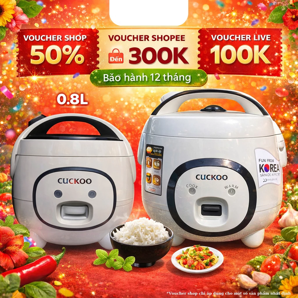 Nồi Cơm Điện Mini CUCKOO 1L 1L2 1L8 dáng lợn con BH 12 tháng