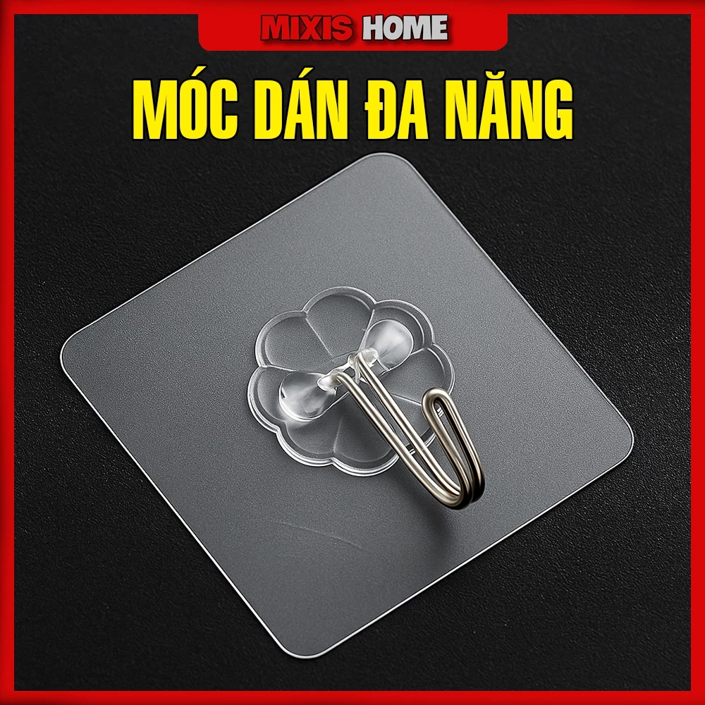 Combo Móc Dán Tường Siêu Dính Trong Suốt Chịu Lực Tốt Treo Tường Chắc Chắn 6*6 cm - GD74