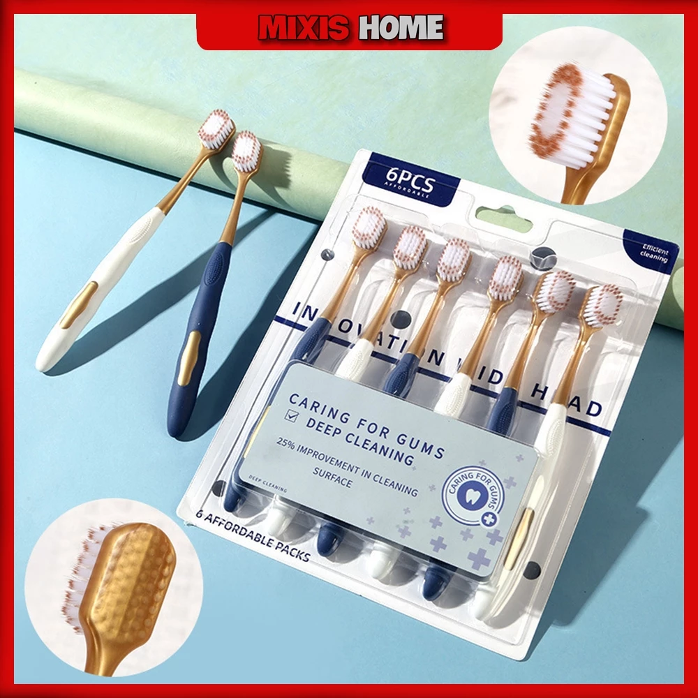 Combo 6 Bàn Chải Đánh Răng Nội Địa Trung Lông Mềm Chải Siêu Êm Làm Sạch Sâu - GD90