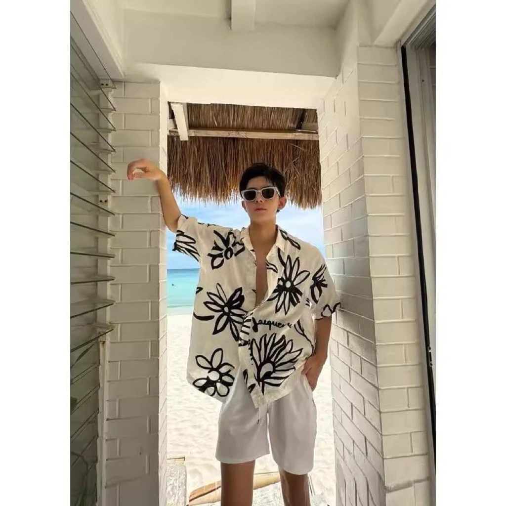 Áo Sơ Mi Nam Hoa Form Rộng Tay Ngắn Phong Cách Hè Đi Biển Resort Hot Trend