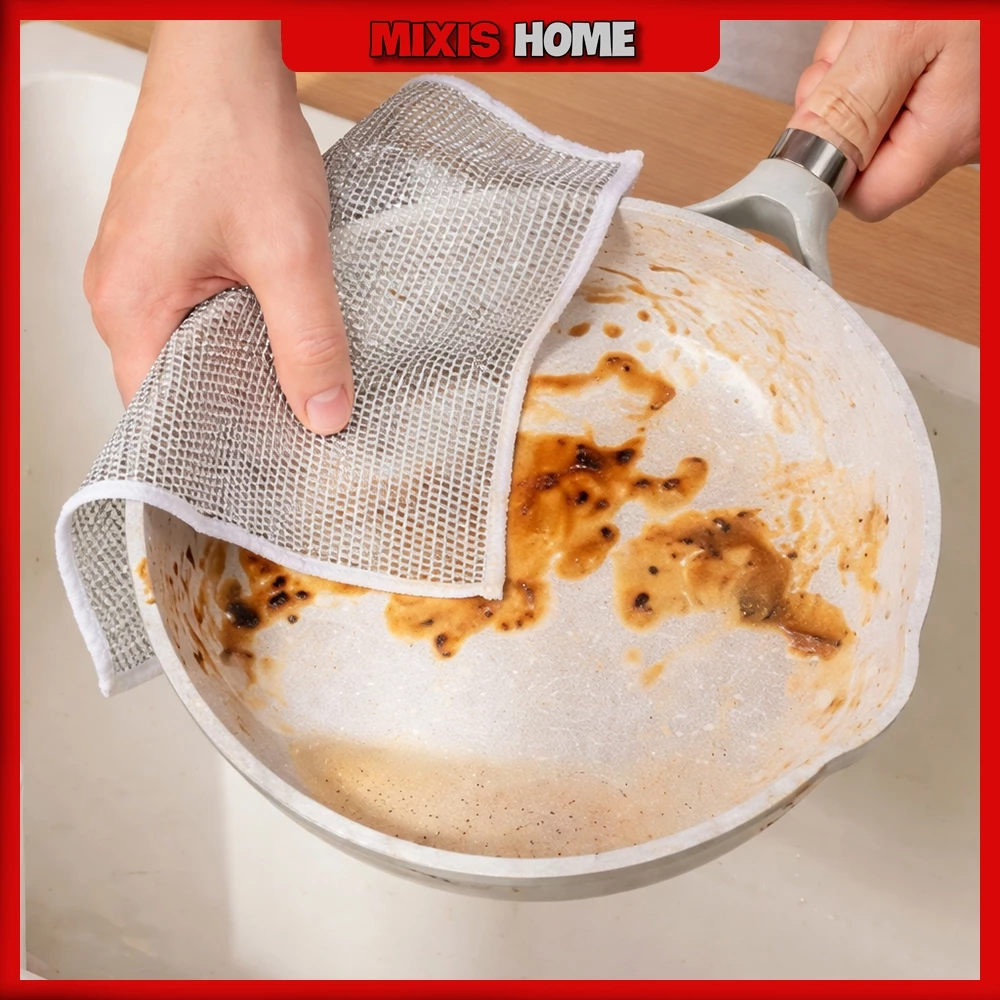 Khăn Lưới Rửa Bát Chống Trầy Xước, Cọ Rửa Xoong Nồi, Bếp Đa Năng Chất Liệu Không Rỉ - GD99