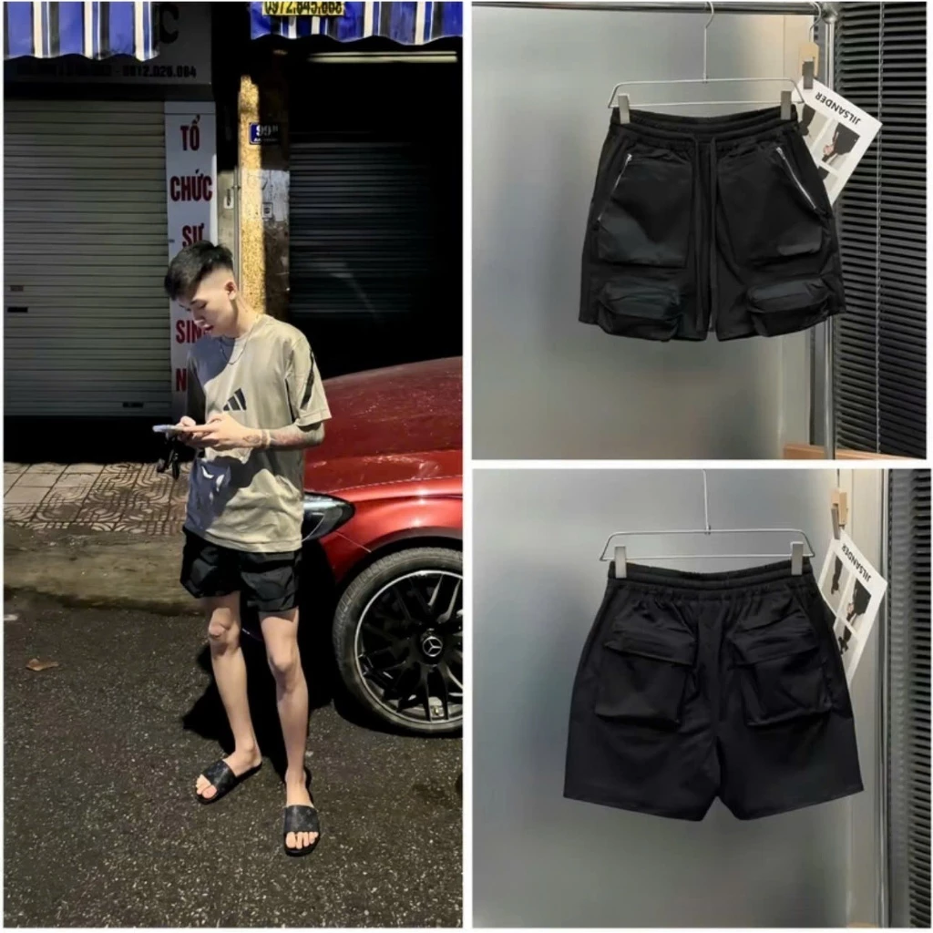 Quần Short Đùi Nam Cargo Túi Hộp Chất KAKI Giày Dặn Lót Lưới PHối Khóa Chéo Sịn 2 Bên Đẳng Cấp