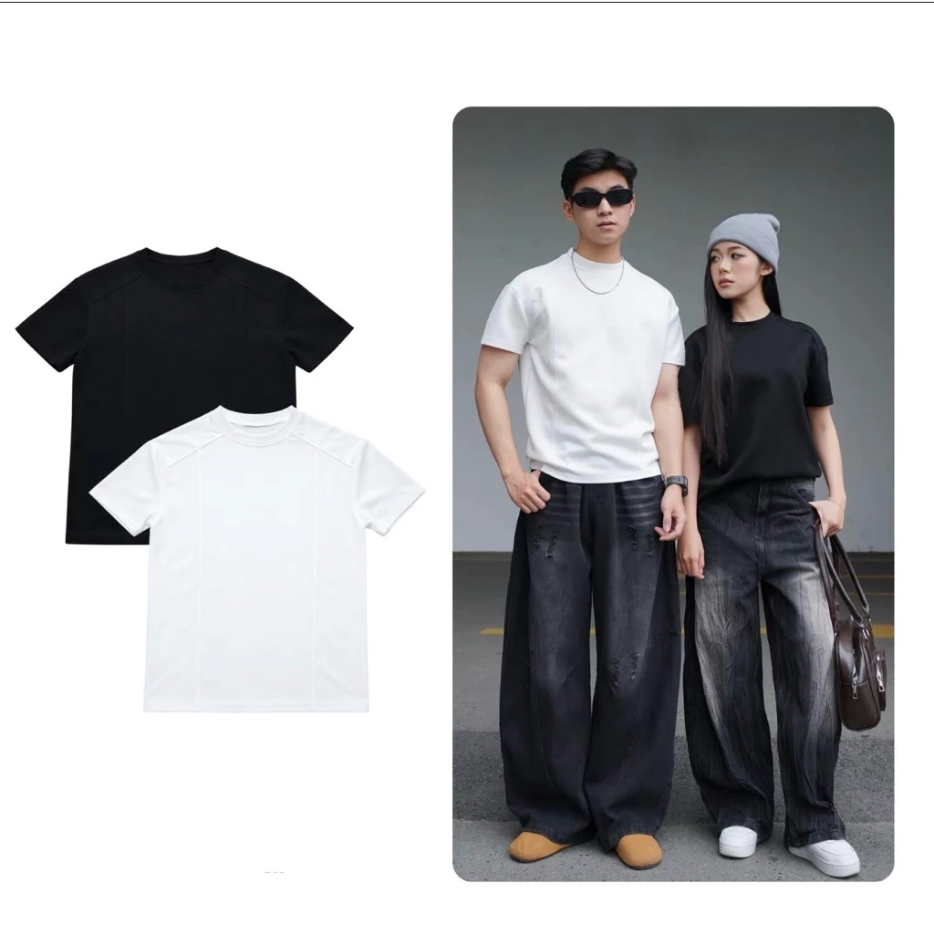 Áo Thun Clean Fit Nam Nữ Form Hiện Đại Cổ Tròn Không Bó Sát Body phối Soc Kẻ mang đến sự trẻ trung (WICATOR)  WT - 1