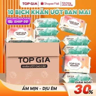 [MỚI] Khăn ướt cao cấp Topgia 80 tờ mềm mại, không cồn không mùi, không parabens dành cho mẹ và bé