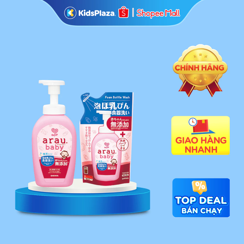 Nước rửa bình Arau Baby chính hãng cho bé