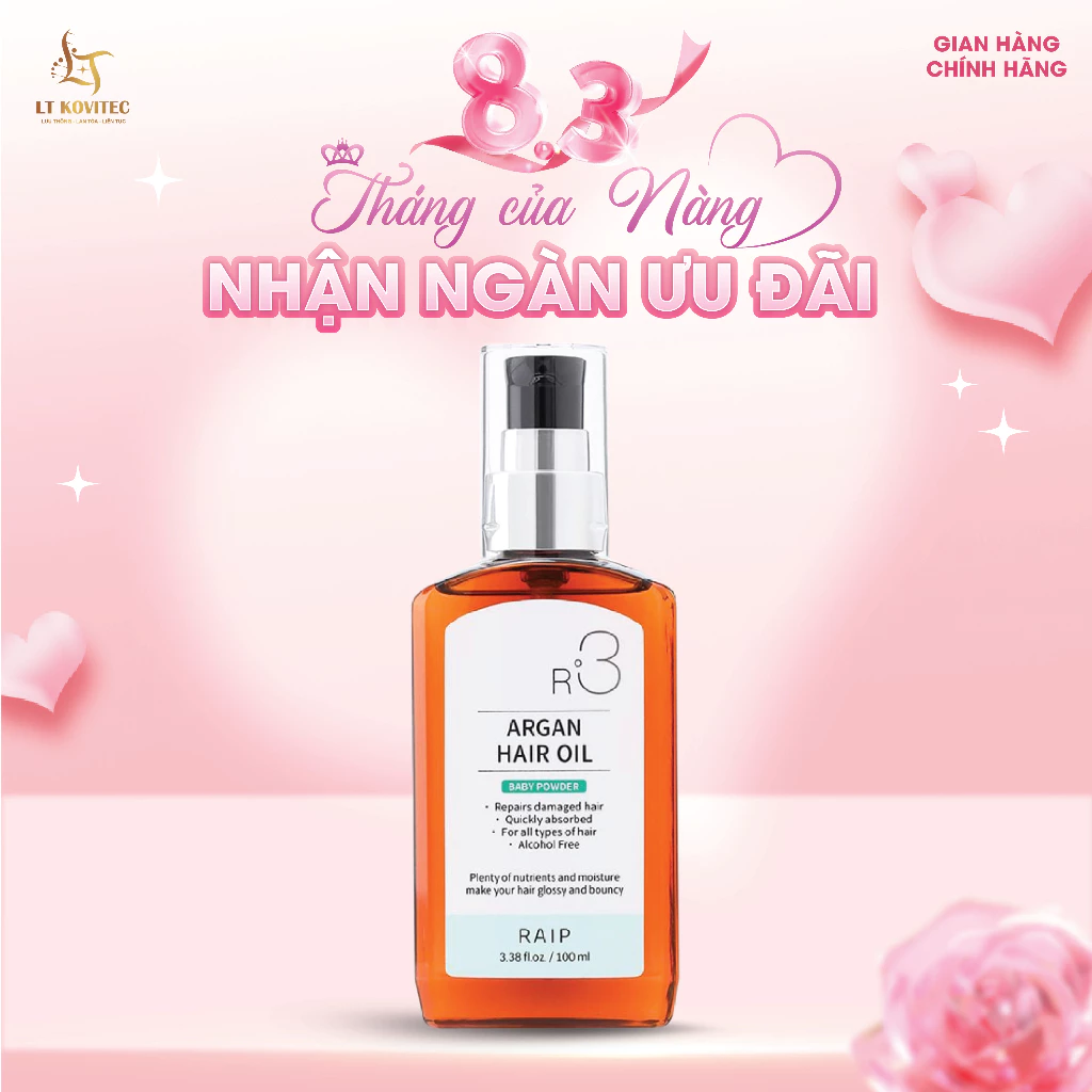 [HÀNG CHÍNH HÃNG] Tinh Dầu Dưỡng Tóc Raip  R3 Argan Ocean Blue Hair Oil 100ml Nuôi Dưỡng Từ Bên Trong Sợi Tóc Mềm Mượt