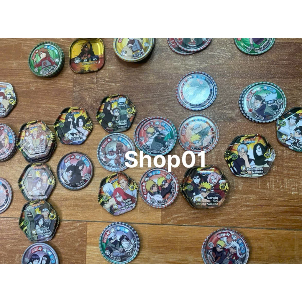 (Cũ) Combo 6c Thẻ naruto xu naruto thẻ toonies naruto xu sắt