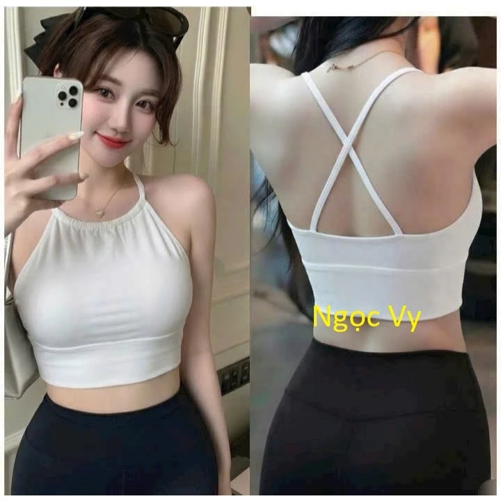 Áo Bra Yếm QC Tập Gym Yoga Thể Thao Mút Đúc Cao Cấp Chất Vải Lulu Thun Poly Mềm Mát Co Giãn Thoải Mái