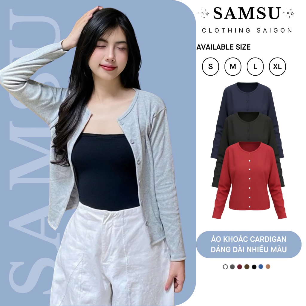 Áo Khoác Cardigan Trơn Nhiều Màu Peonyb Mùa Thu Đông Kiểu Dáng Bánh Bèo Tiểu Thư Hotgirl Đẹp Samsu.clothing